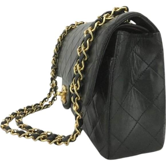 2842960BG (X6) Chanel Shoulder Bag Double Flap 23 Quilted Black Lambskin w/Chai - Picture 4 of 12